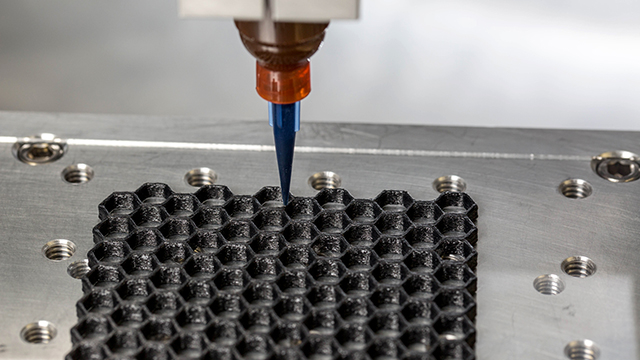 Direct-ink-write 3D printing of a carbon fiber composite material